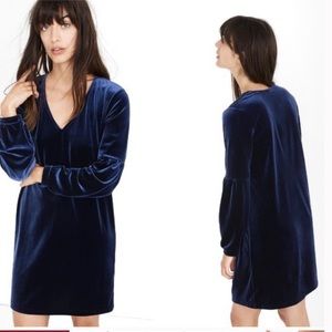 Madewell Velvet Balloon-Sleeve Dress